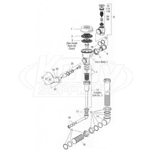 sloan flushometer parts diagram