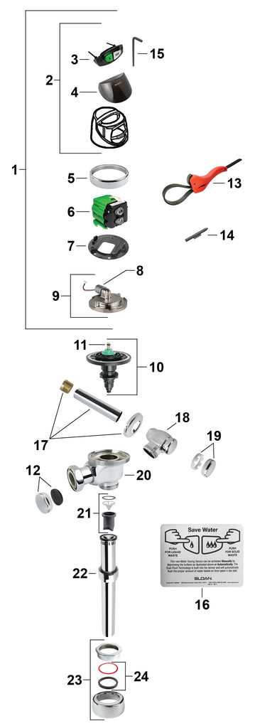 sloan flushometer parts diagram