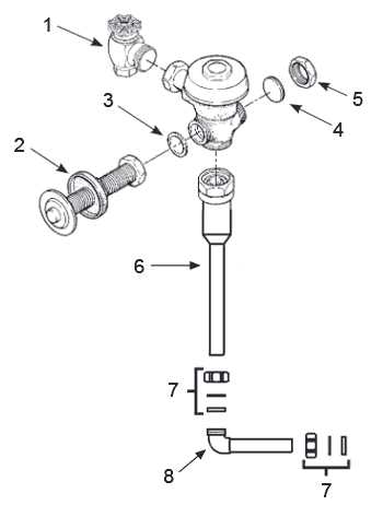 sloan flushometer parts diagram