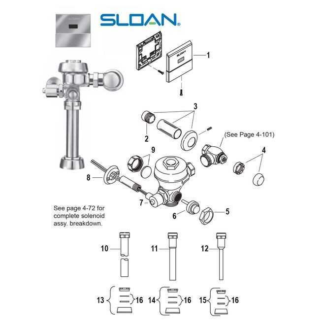 sloan flushometer parts diagram