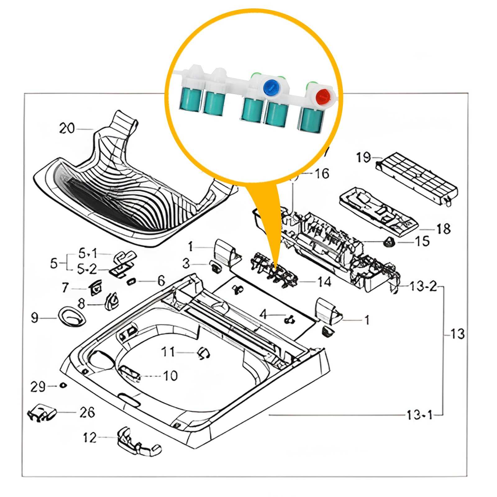 samsung top load washing machine parts diagram