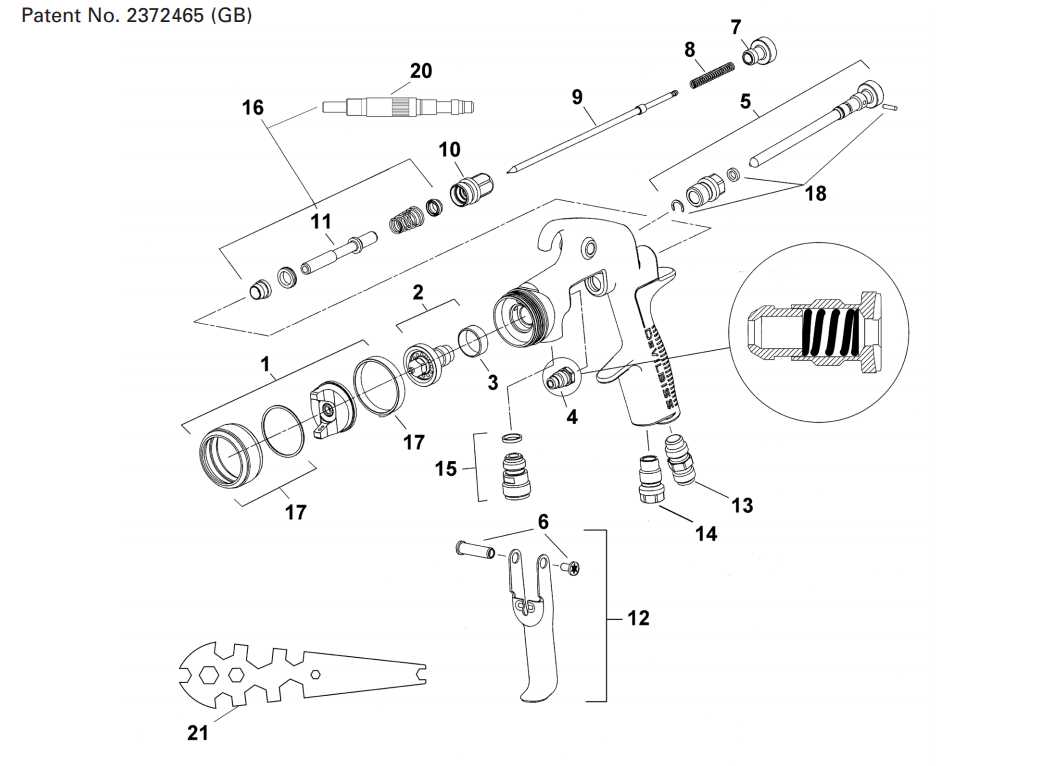 spray gun parts diagram