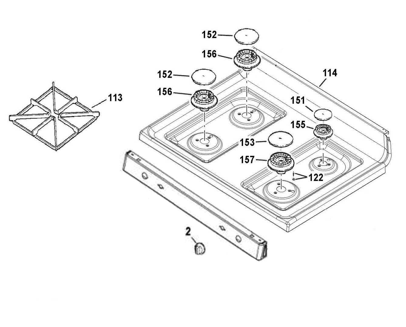 ge gas stove parts diagram