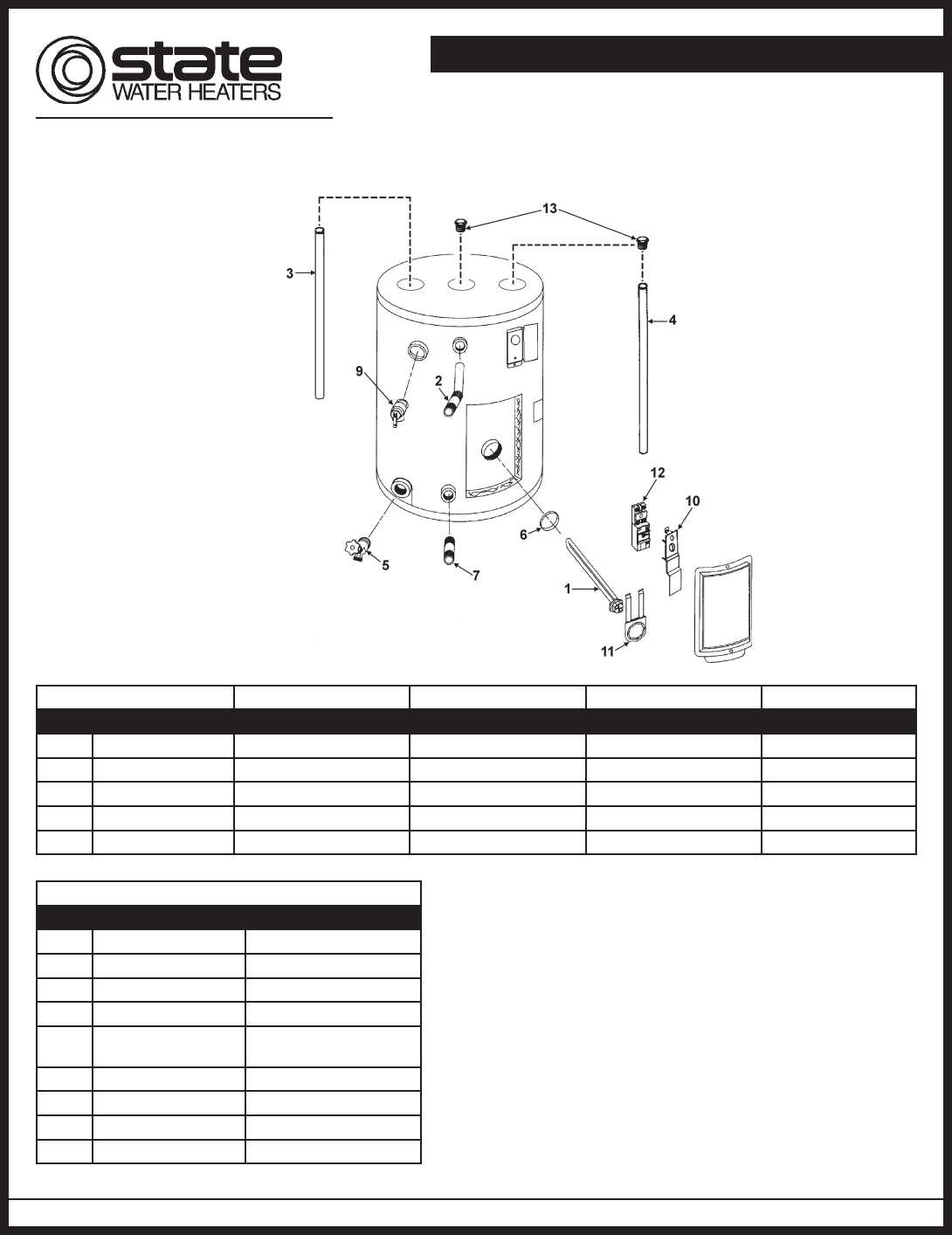 state water heater parts diagram