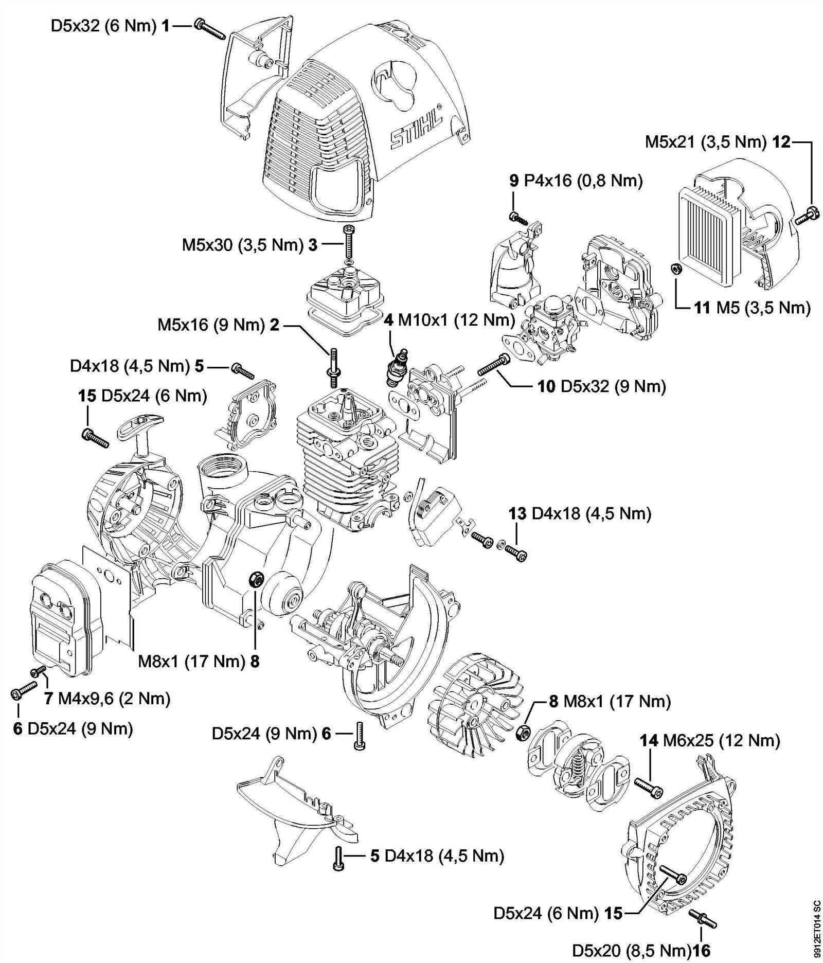 stihl fs90 parts diagram