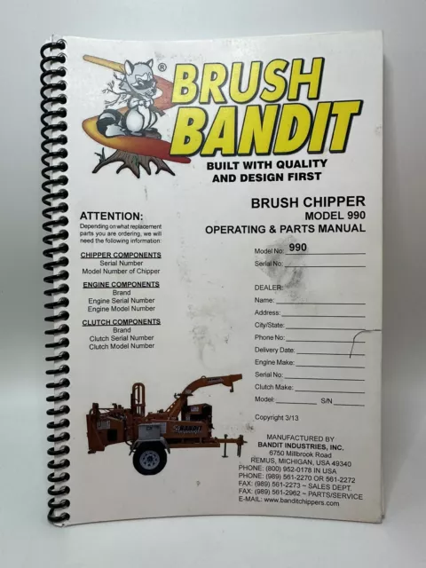 bandit chipper parts diagram