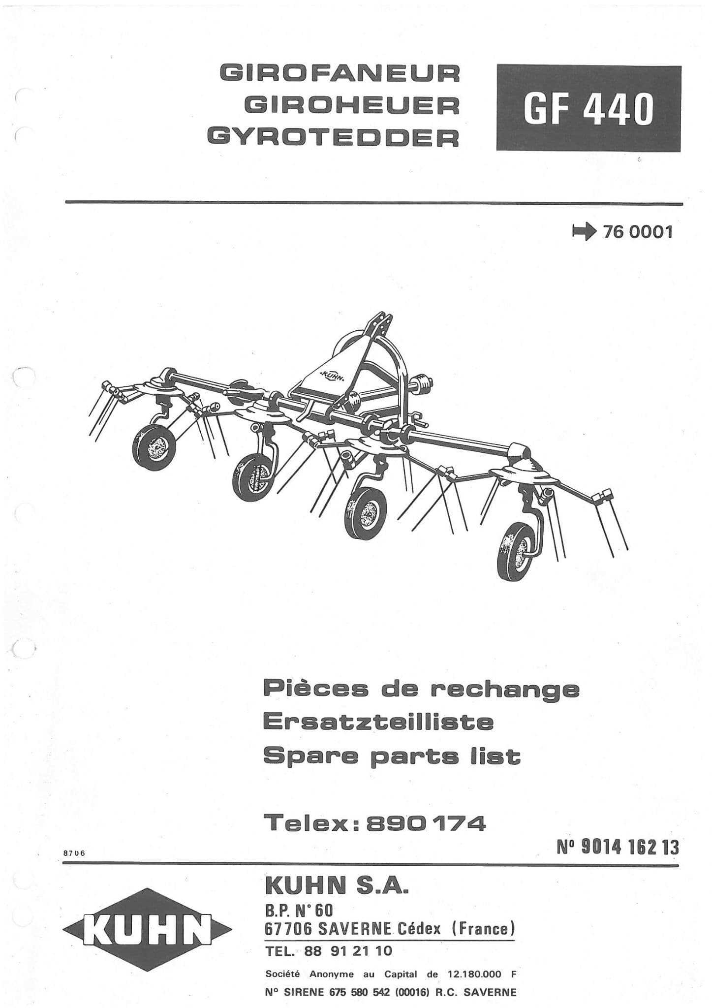 kuhn tedder parts diagram