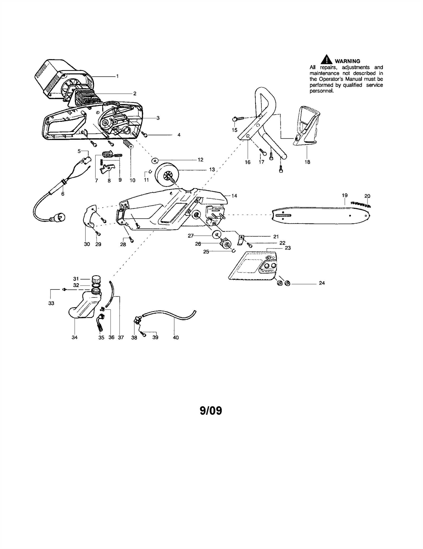 craftsman chainsaw parts diagram