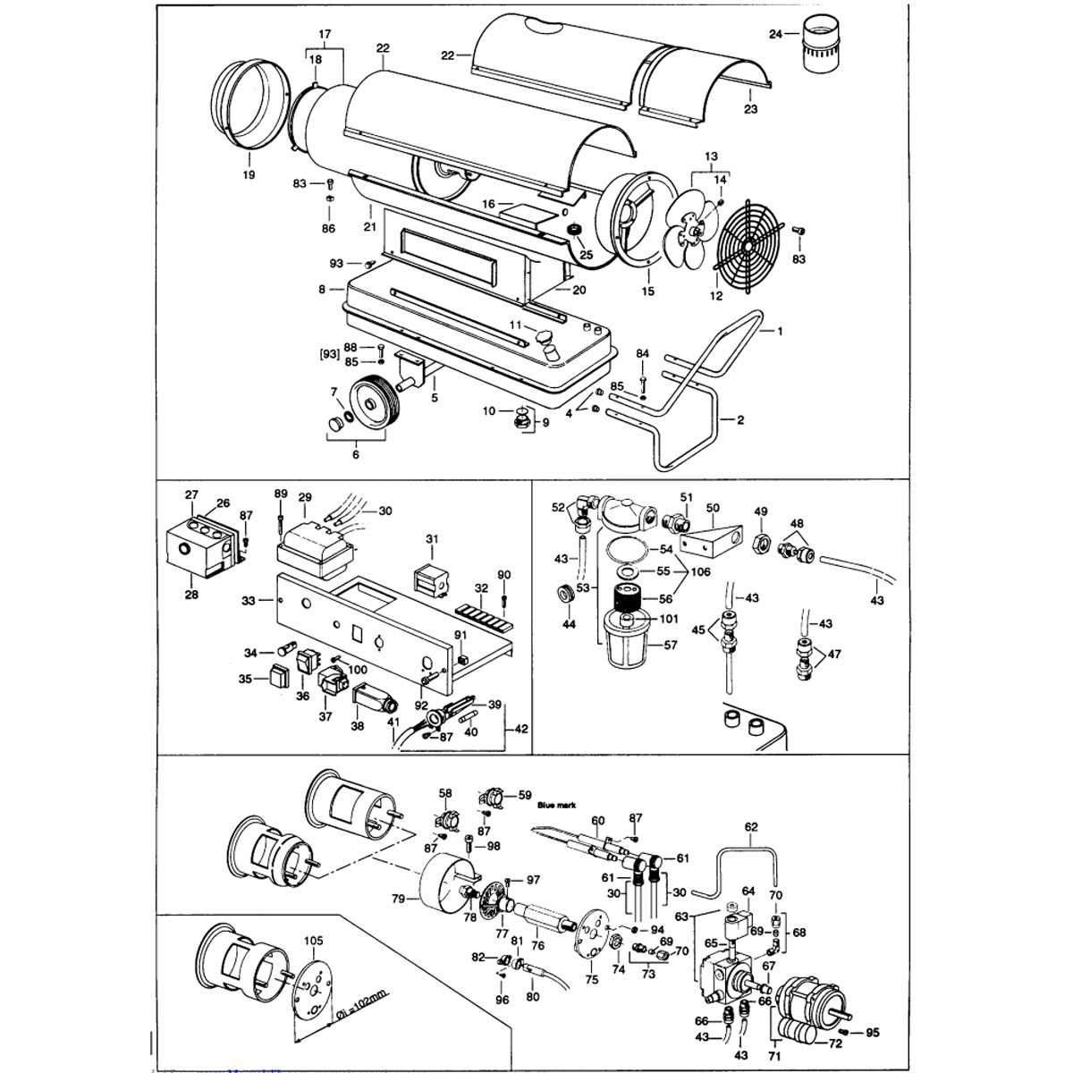 torpedo heater parts diagram