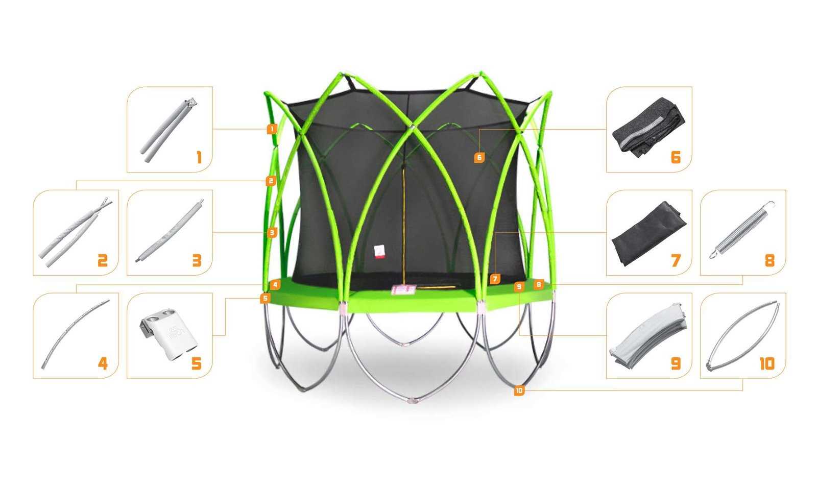 trampoline parts diagram