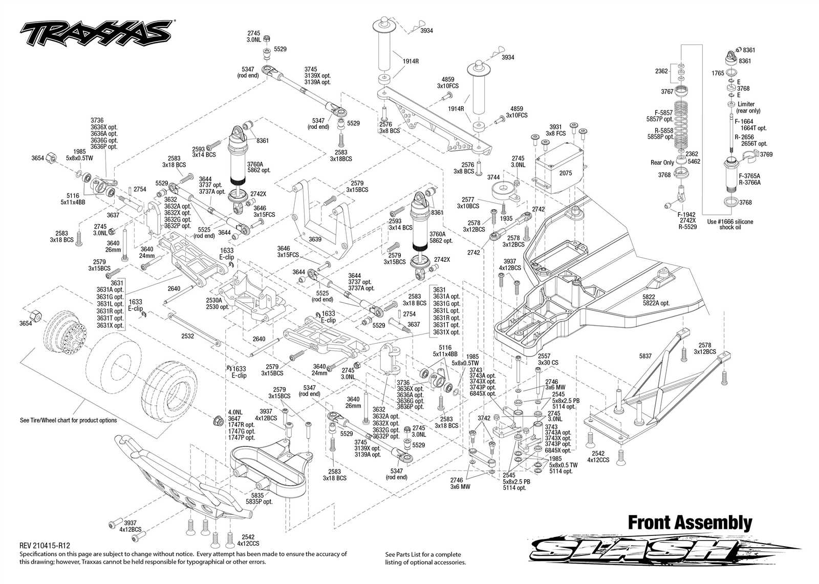 traxxas sledge parts diagram