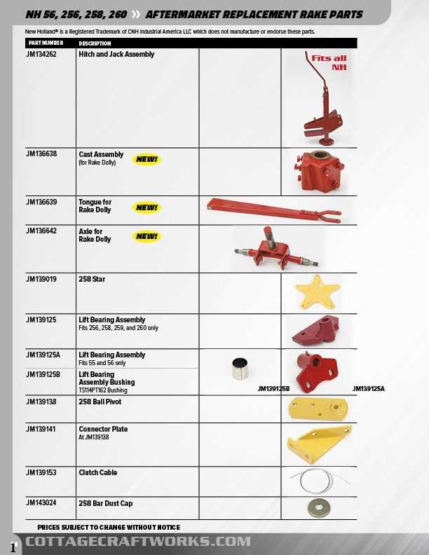 new holland 56 rake parts diagram