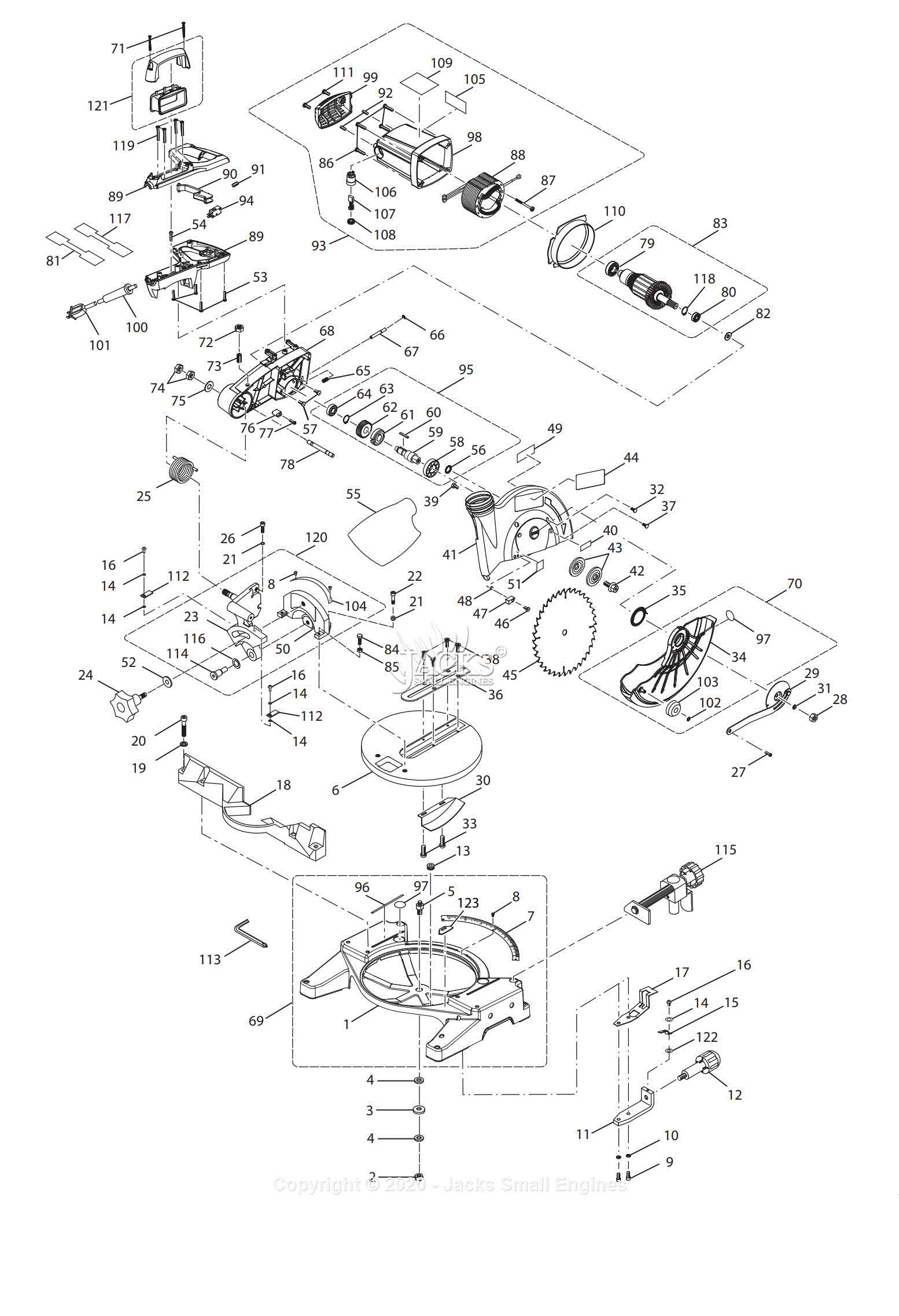 ryobi miter saw parts diagram