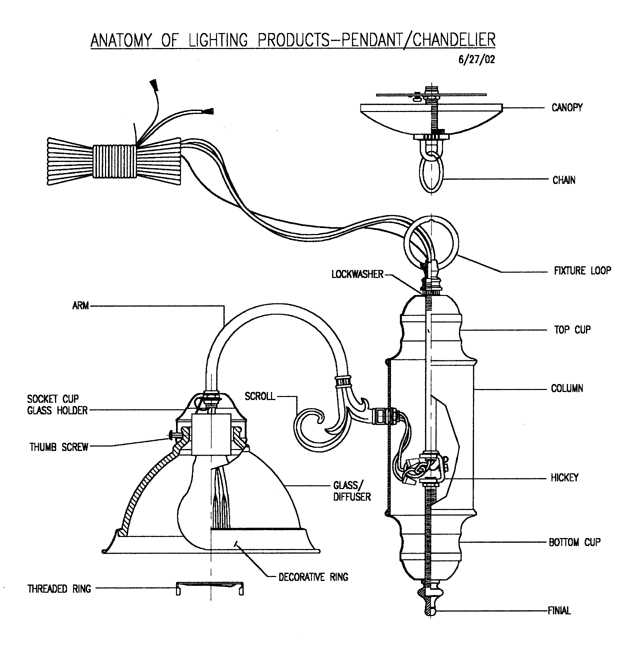 light fixture parts diagram