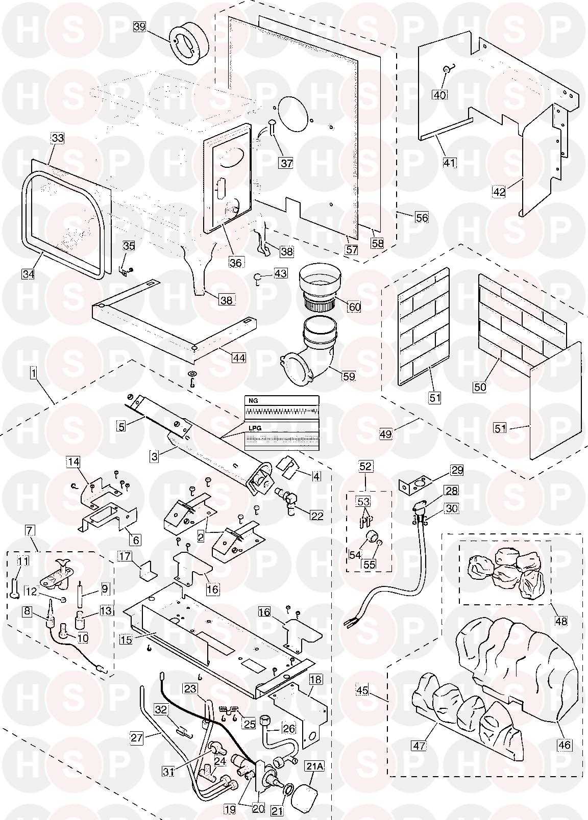 gas stove parts diagram