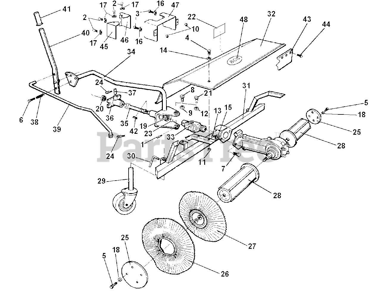 john deere lawn sweeper parts diagram