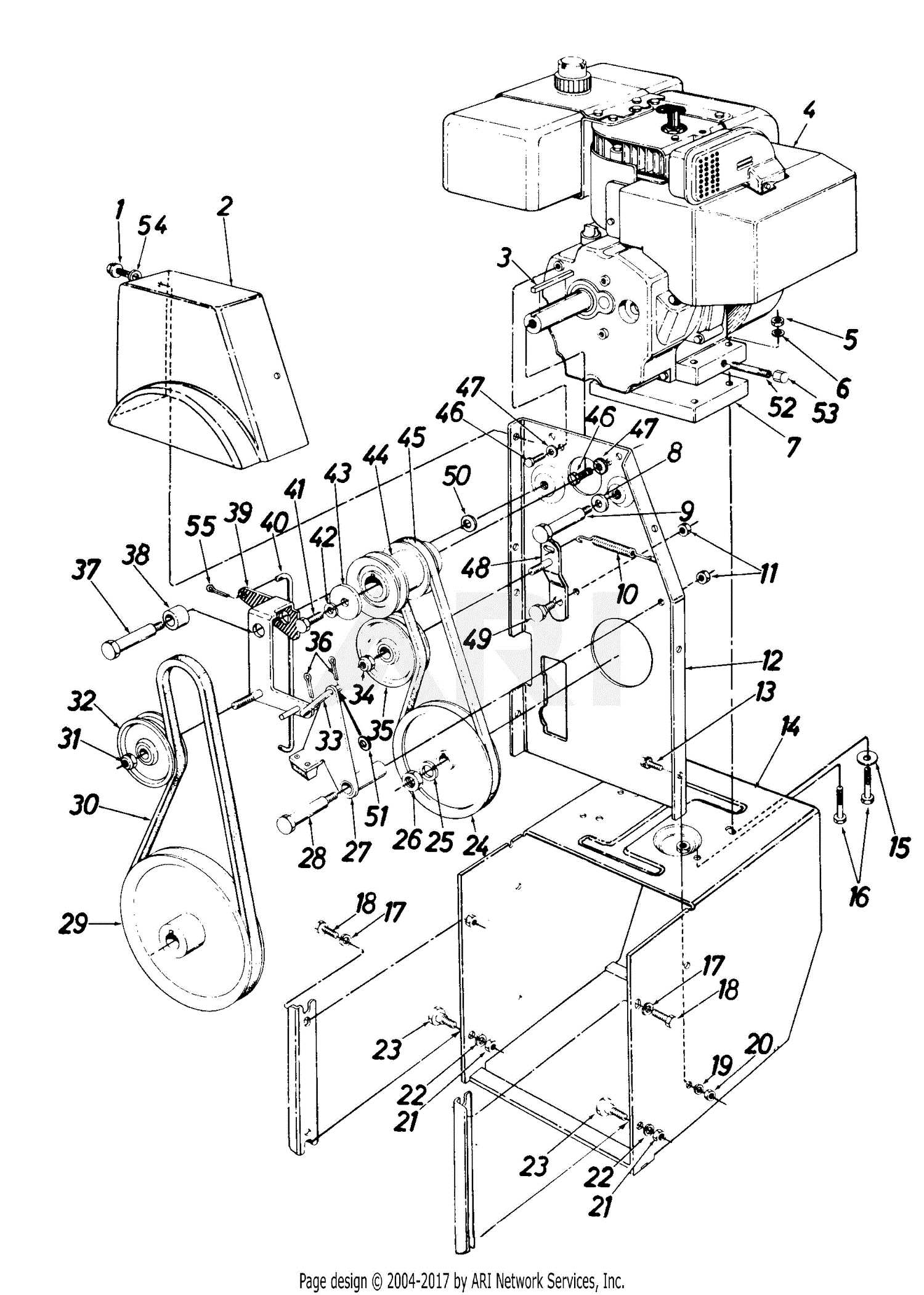 cub cadet snow blower parts diagram