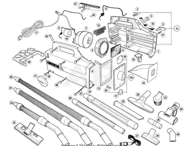 oreck xl parts diagram