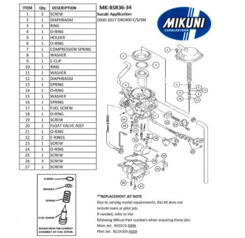 mikuni carburetor parts diagram