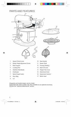 kitchenaid mixer parts diagram