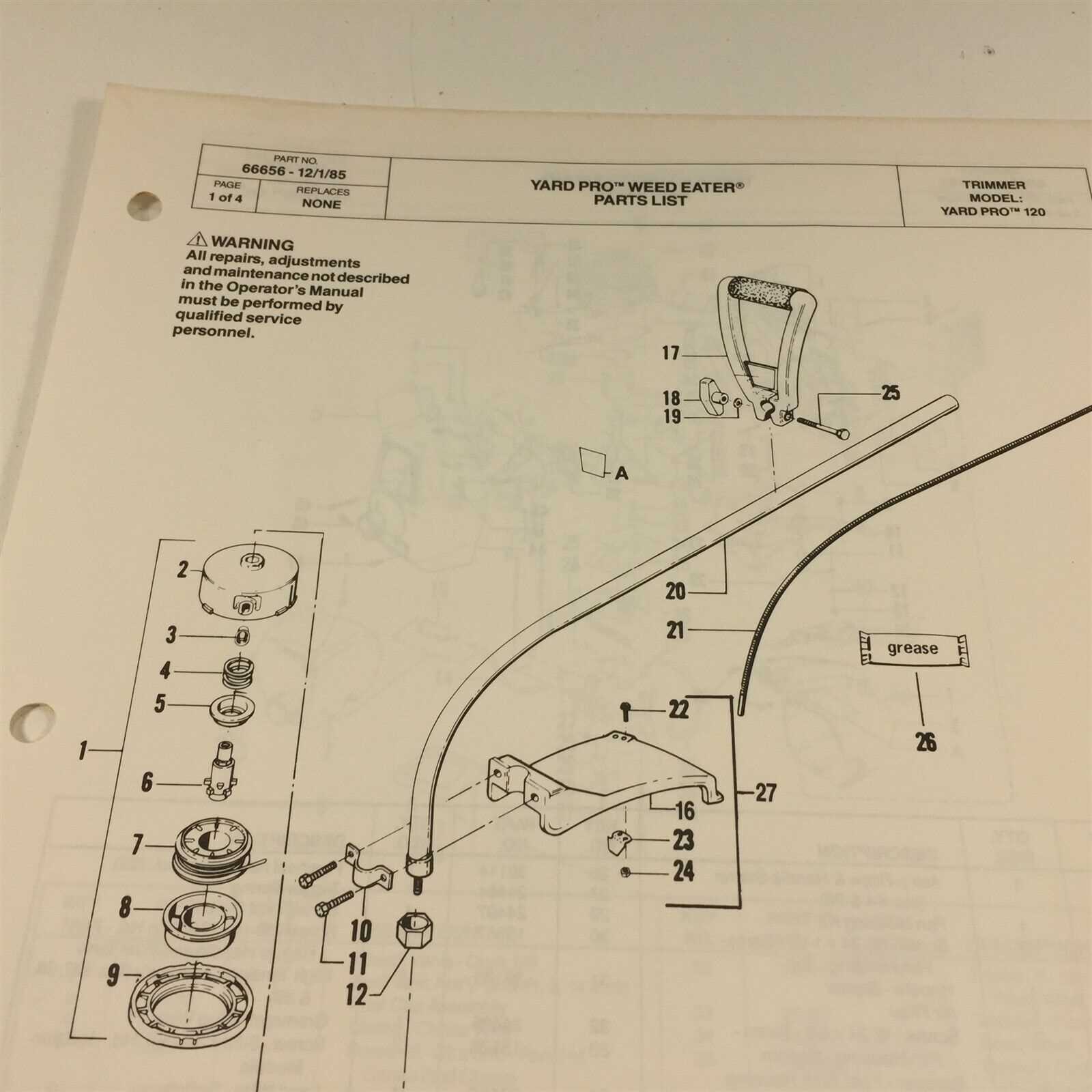 weedeater parts diagram