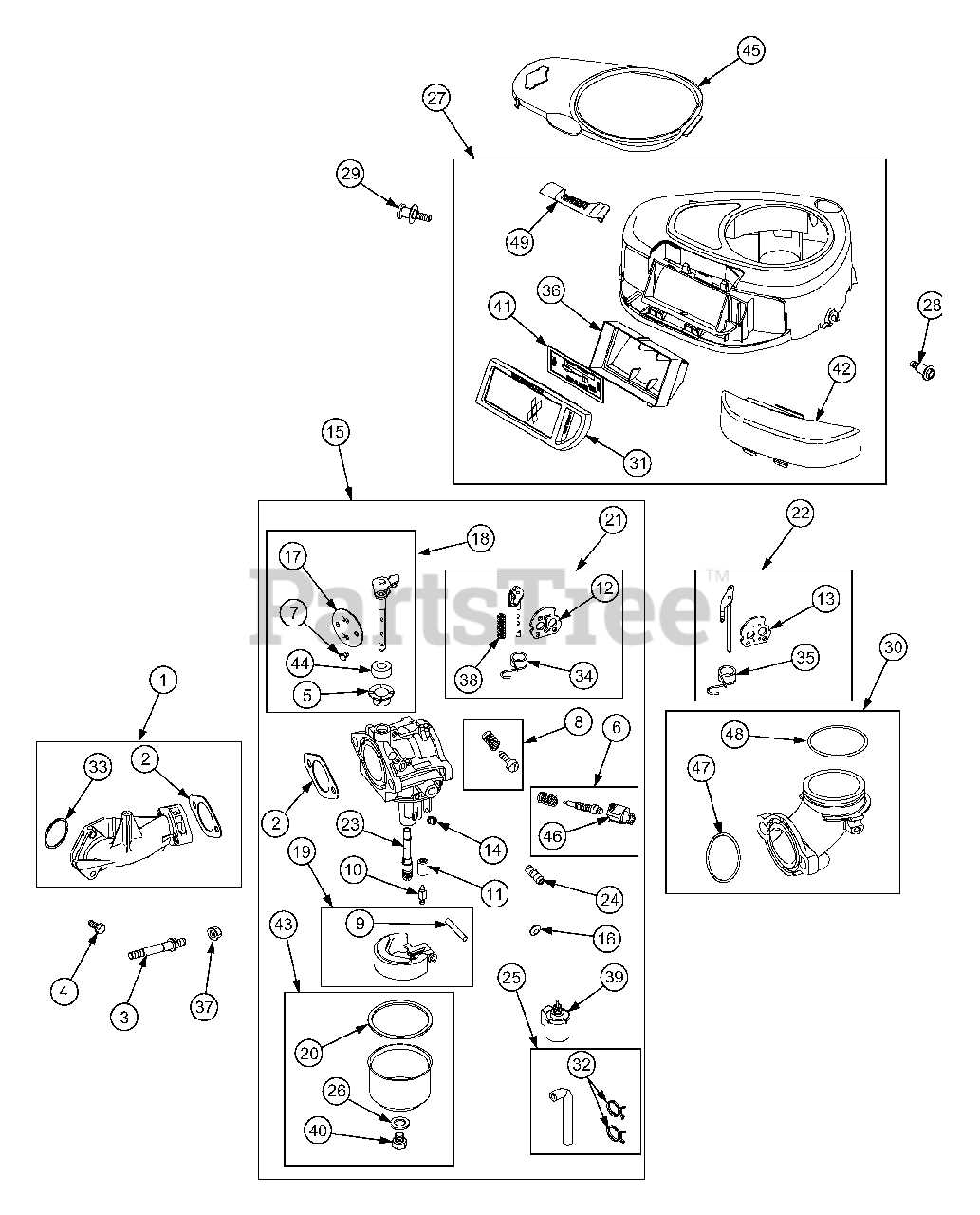 cub cadet rzt 42 parts diagram