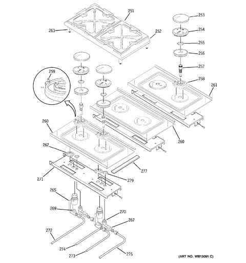 gas stove parts diagram