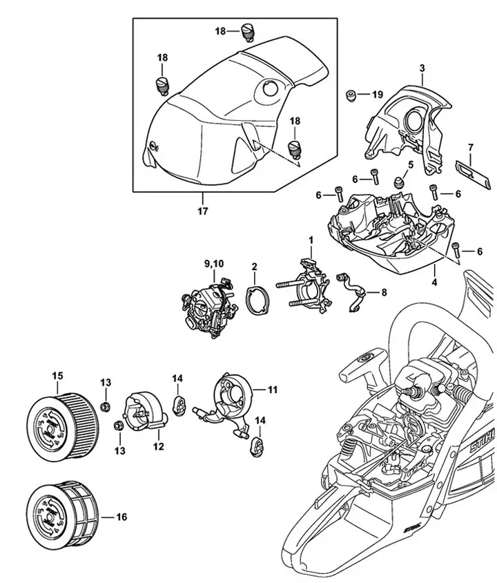 stihl ms461 parts diagram