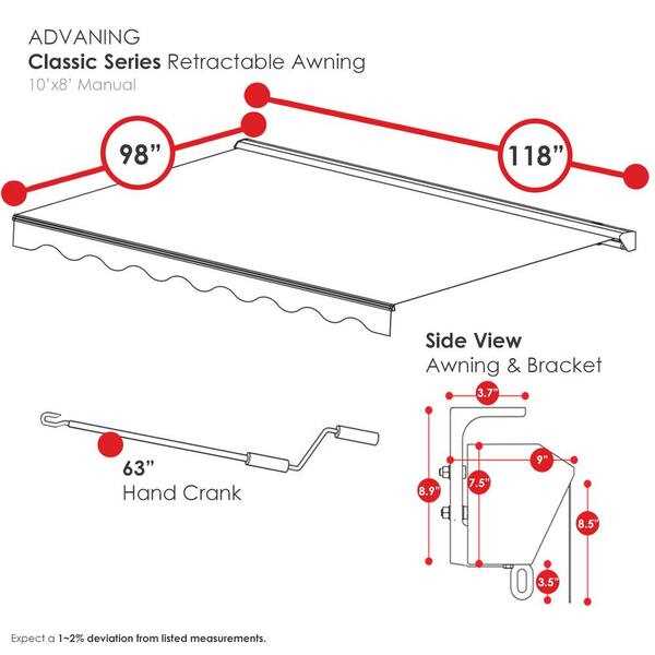 retractable awning parts diagram