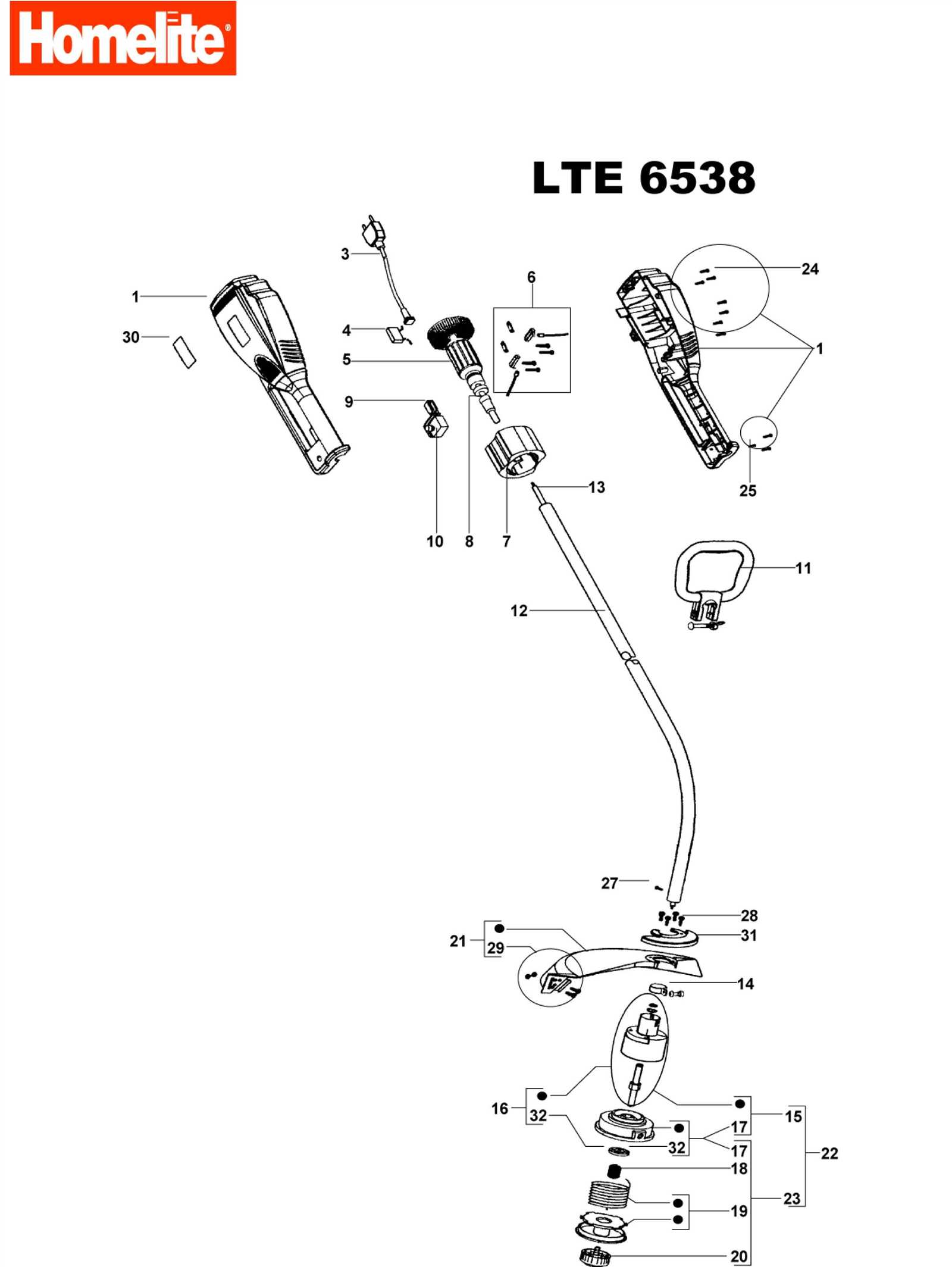 homelite weed eater parts diagram