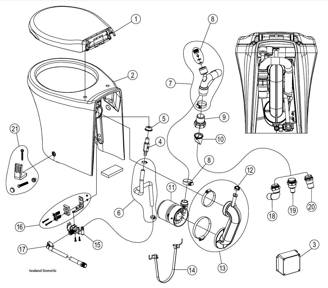 sealand toilet parts diagram