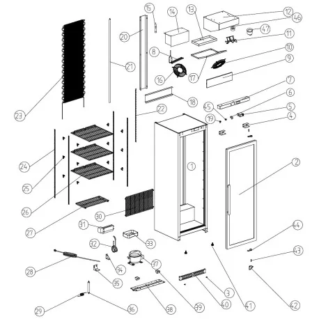 galanz fridge parts diagram