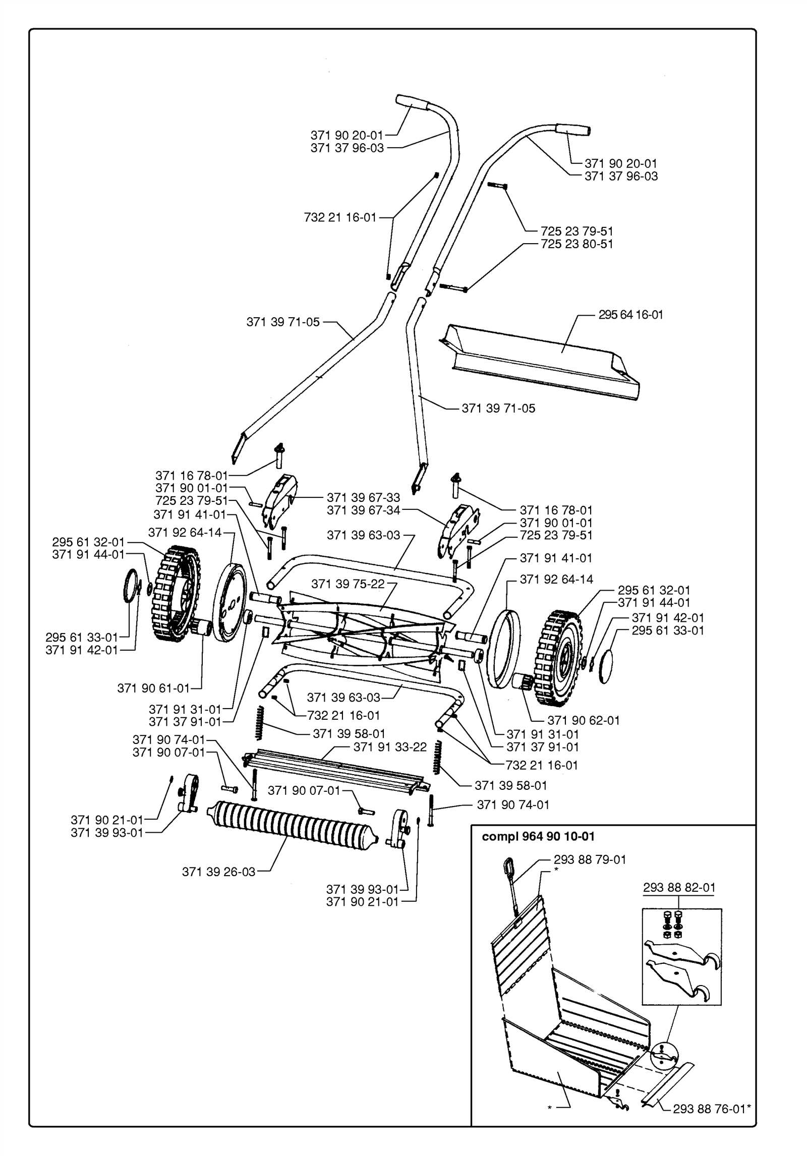 push lawn mower parts diagram