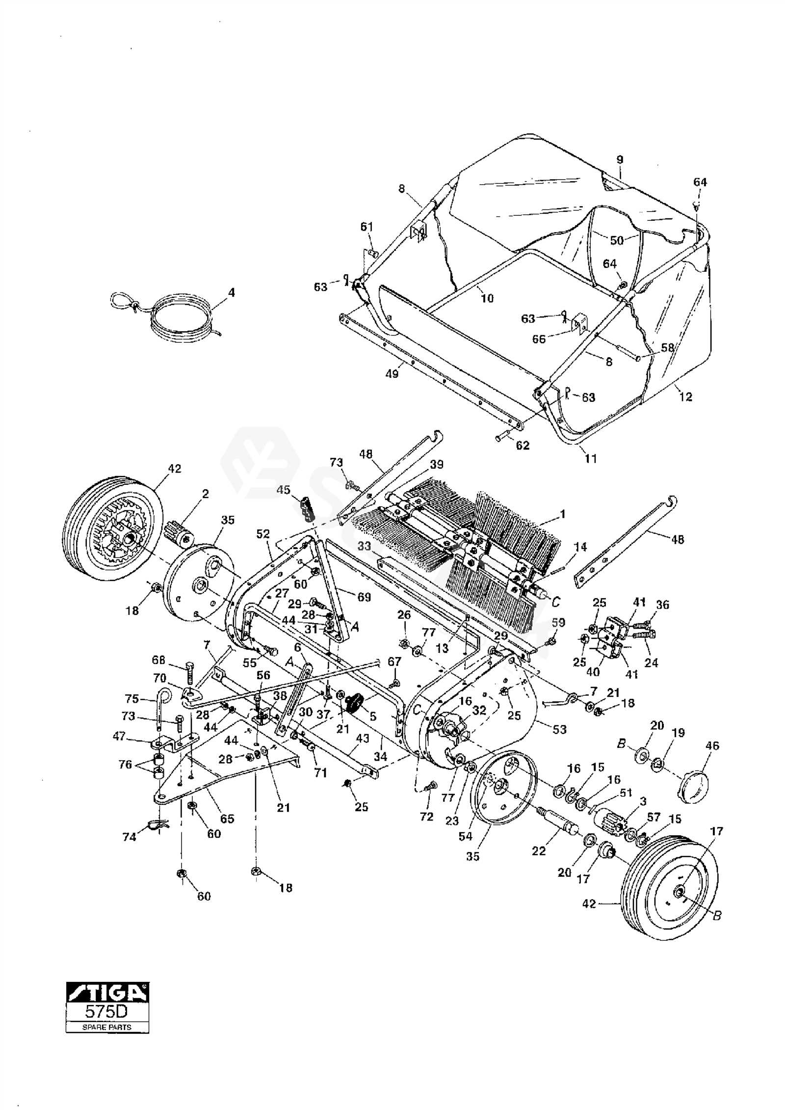 john deere lawn sweeper parts diagram