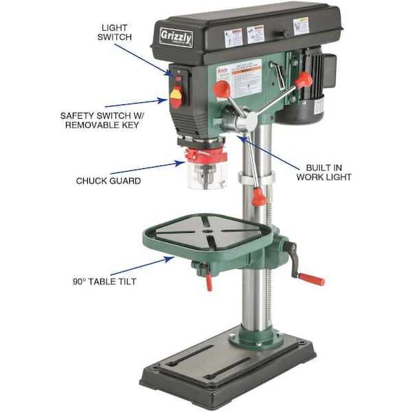 parts of a drill press diagram