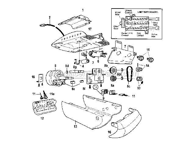 craftsman garage door opener parts diagram