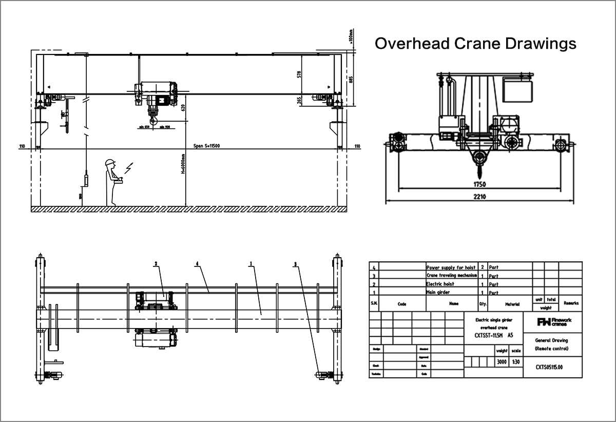 diagram overhead crane hoist parts