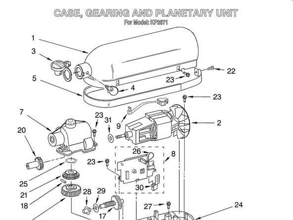 kitchenaid mixer parts diagram