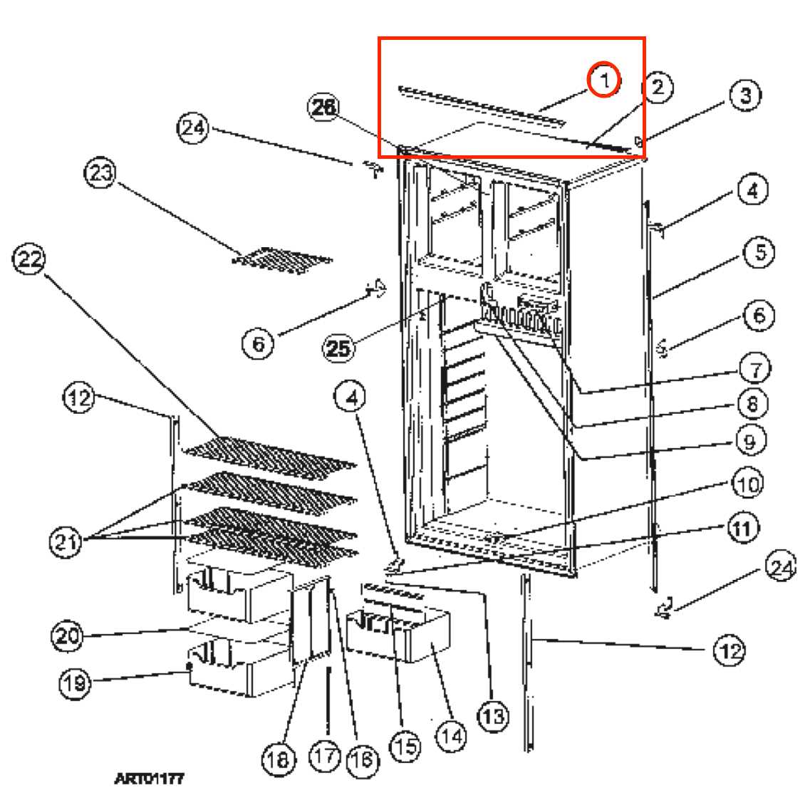 fridge parts diagram