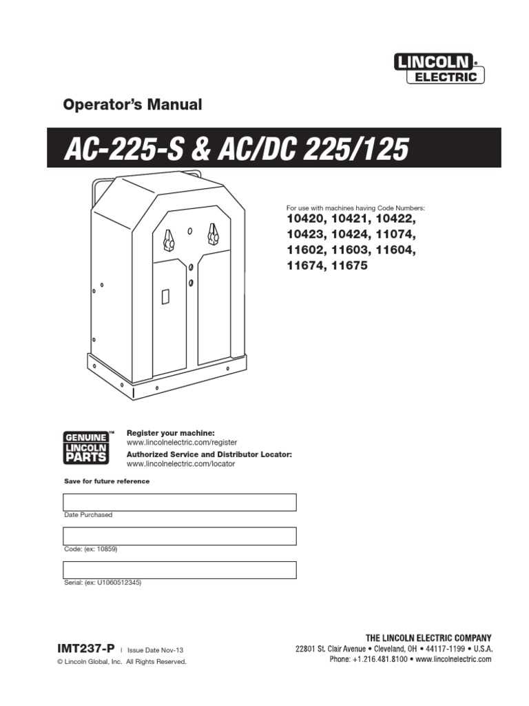 lincoln ac 225 parts diagram