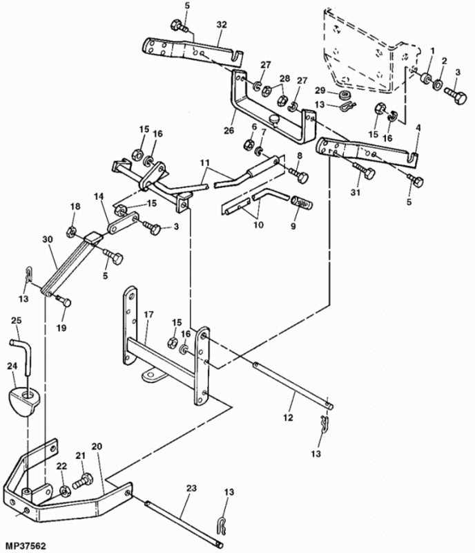 john deere 345 54 mower deck parts diagram