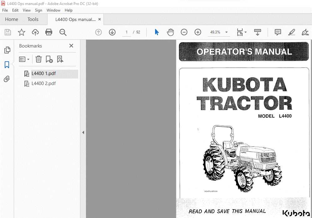 kubota l4400 parts diagram