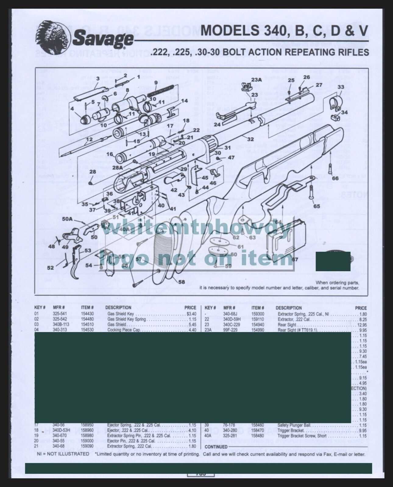 savage a22 parts diagram