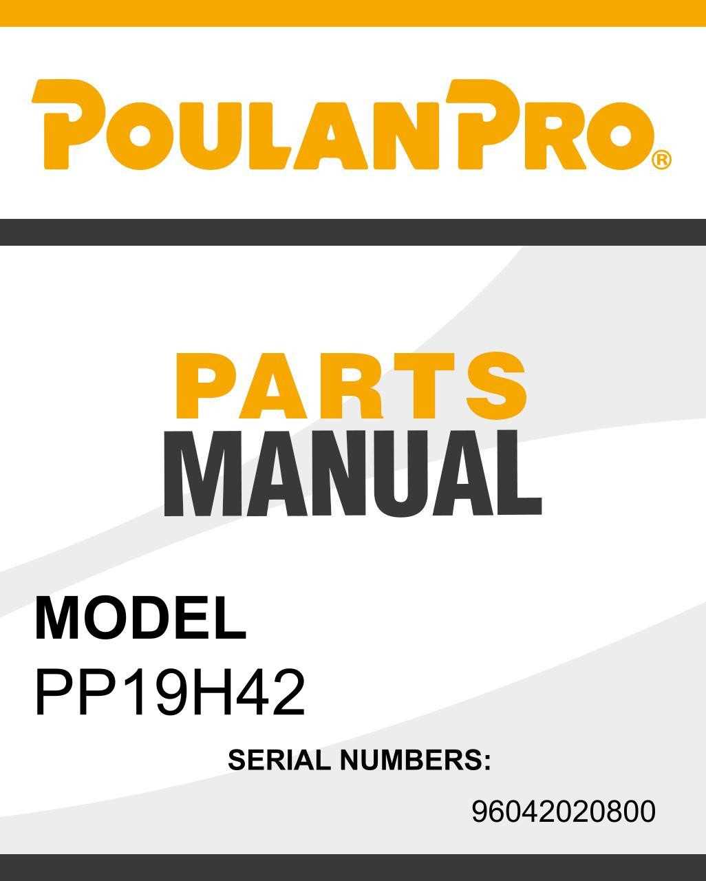 poulan pro 42 inch riding mower parts diagram