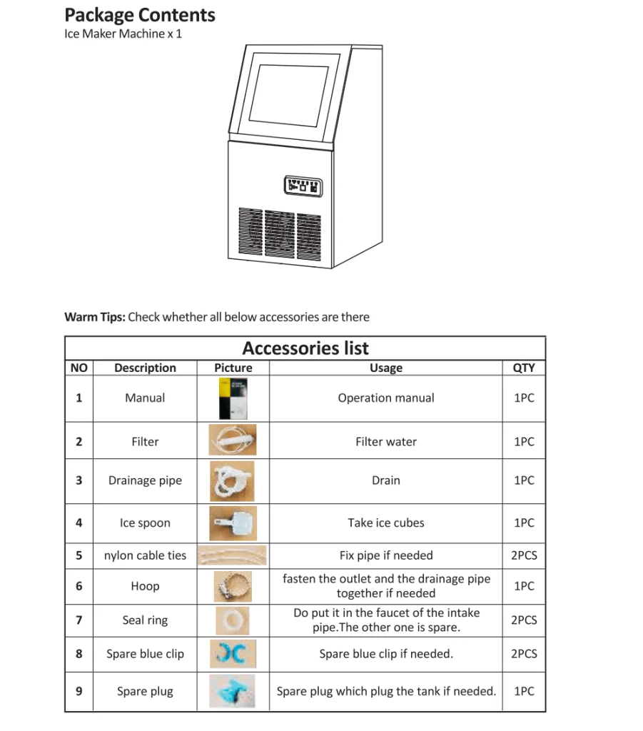 vevor ice machine parts diagram