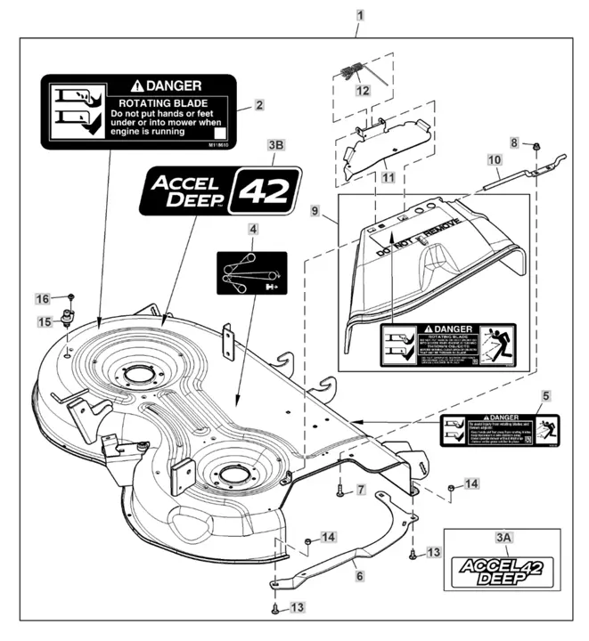 john deere freedom 42 mulching deck parts diagram