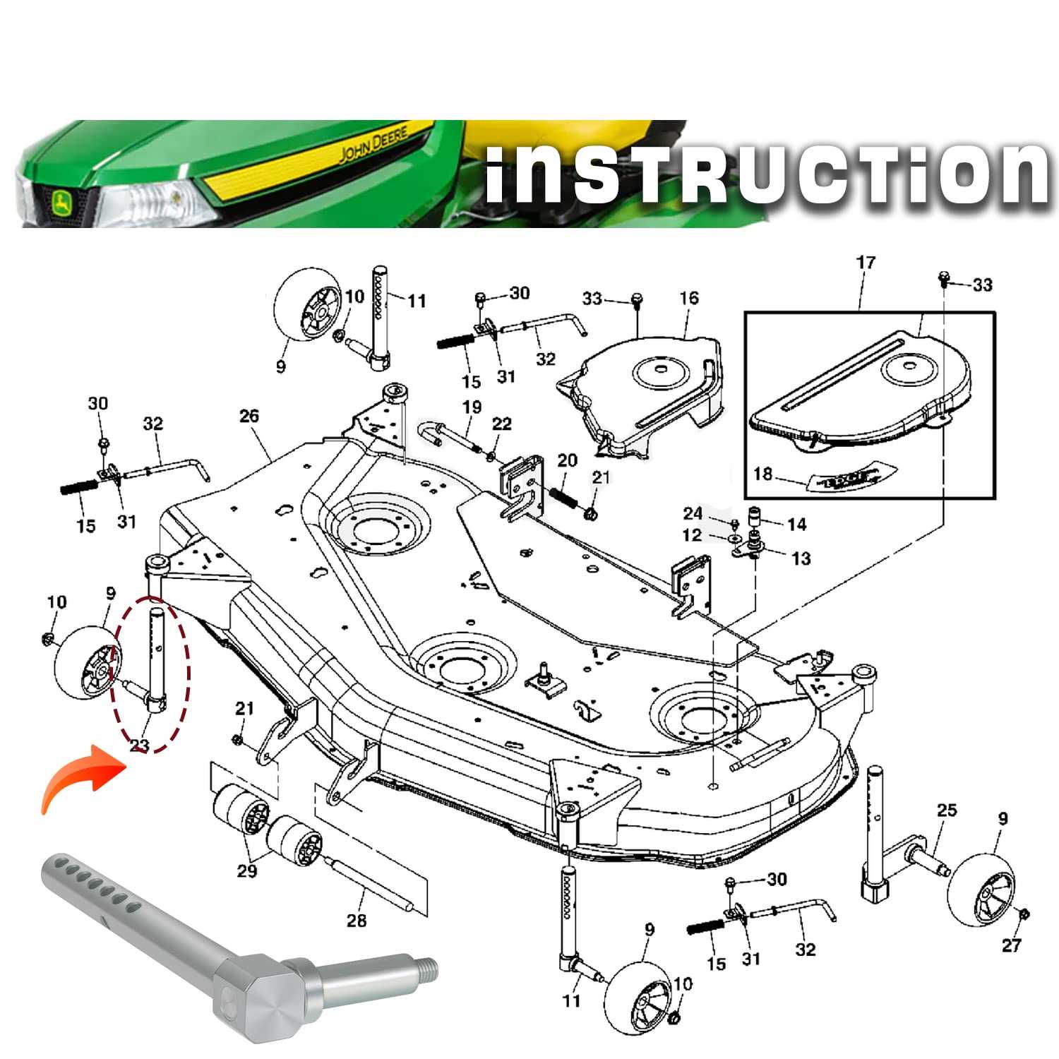 john deere x320 deck parts diagram