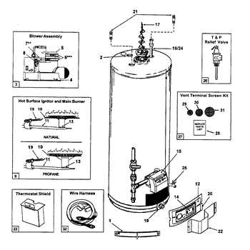 diagram water heater parts