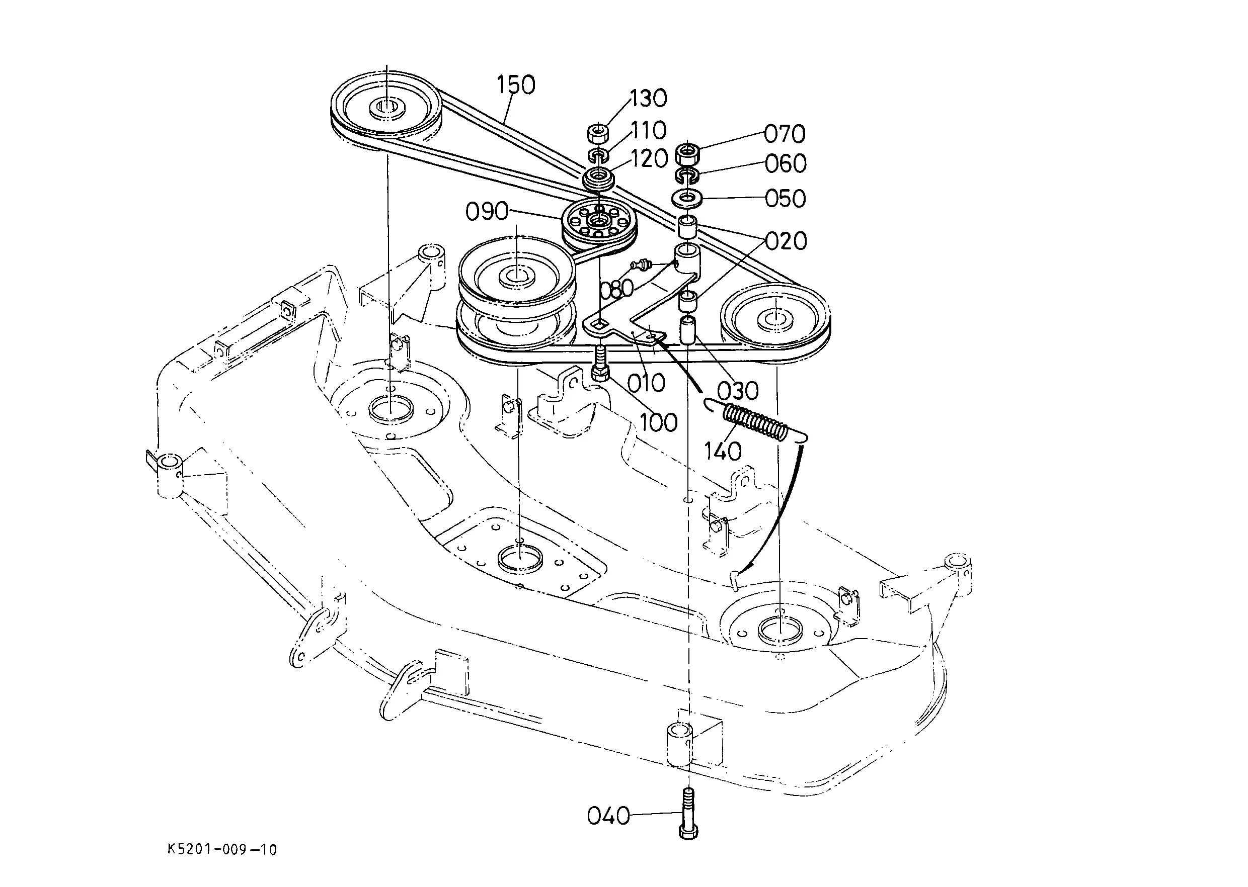 john deere z425 54 inch deck parts diagram