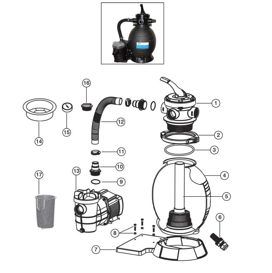 pool filter parts diagram